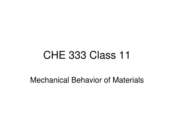 che 333 class 11