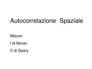 autocorrelazione spaziale