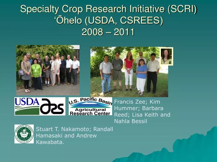 specialty crop research initiative scri helo usda csrees 2008 2011