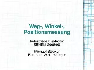 weg winkel positionsmessung