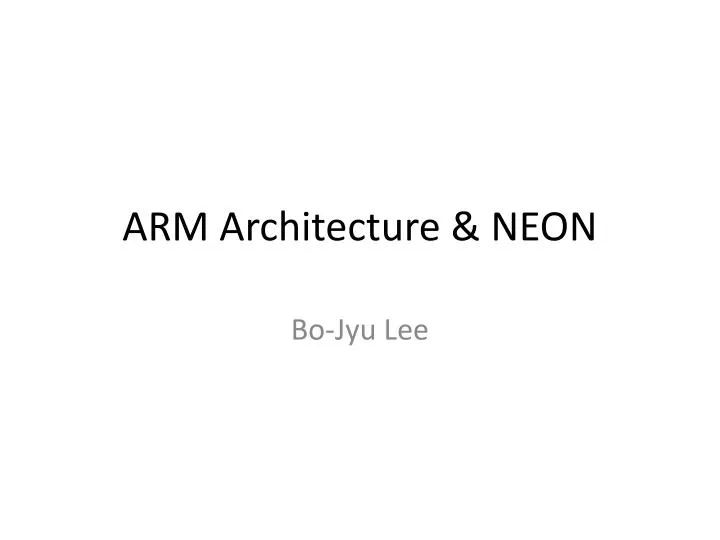arm architecture neon