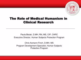The Role of Medical Humanism in Clinical Research