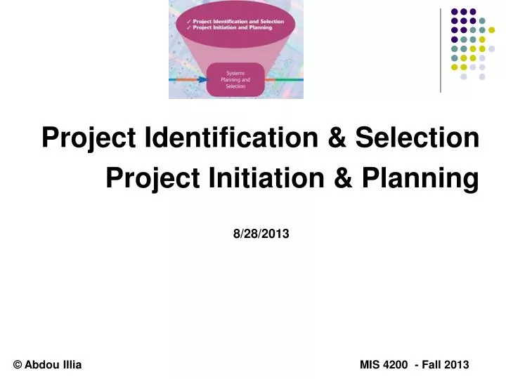project identification selection project initiation planning