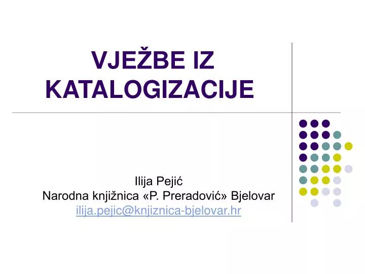 vje be iz katalogizacije