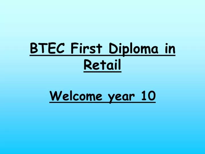 btec first diploma in retail