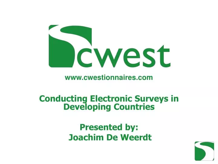 conducting electronic surveys in developing countries presented by joachim de weerdt