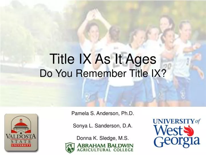 title ix as it ages do you remember title ix