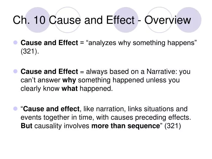 ch 10 cause and effect overview