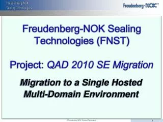 Freudenberg-NOK Sealing Technologies (FNST) Project: QAD 2010 SE Migration