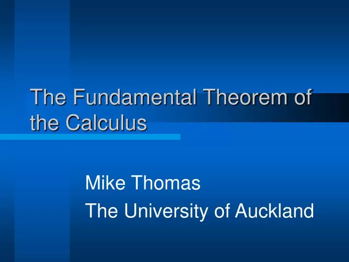 the fundamental theorem of the calculus