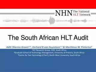 The South African HLT Audit