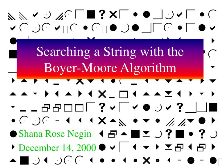 searching a string with the boyer moore algorithm