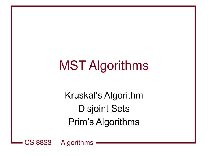 mst algorithms