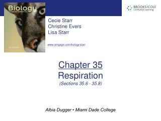 Chapter 35 Respiration (Sections 35.6 - 35.8)
