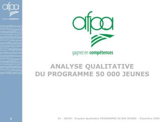 analyse qualitative du programme 50 000 jeunes