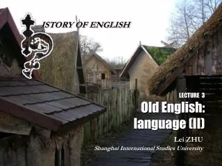 LECTURE 3 Old English: language (II)