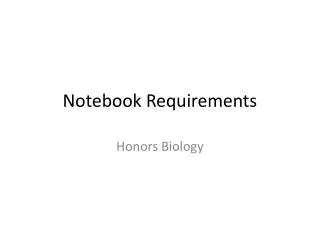 Notebook Requirements