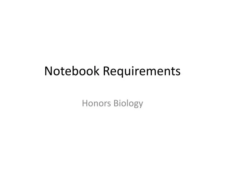 notebook requirements