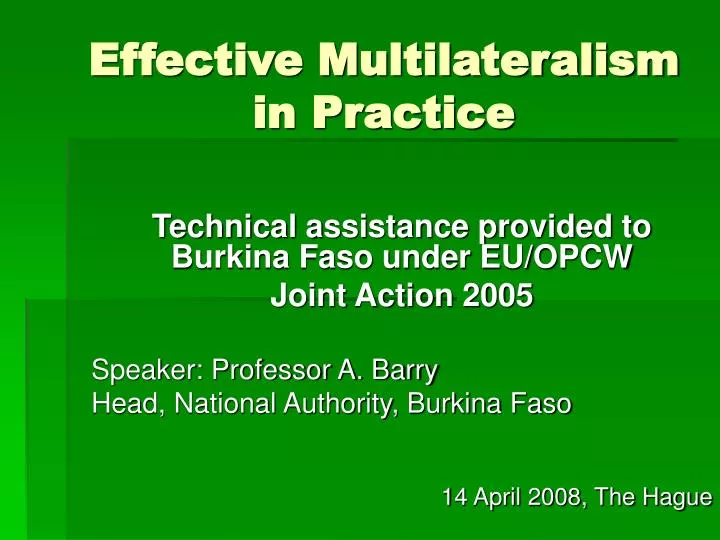 effective multilateralism in practice