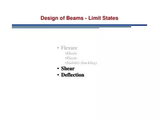 Design of Beams - Limit States