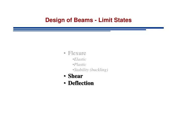 design of beams limit states
