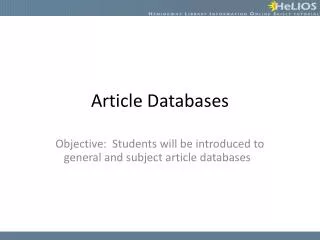 Article Databases