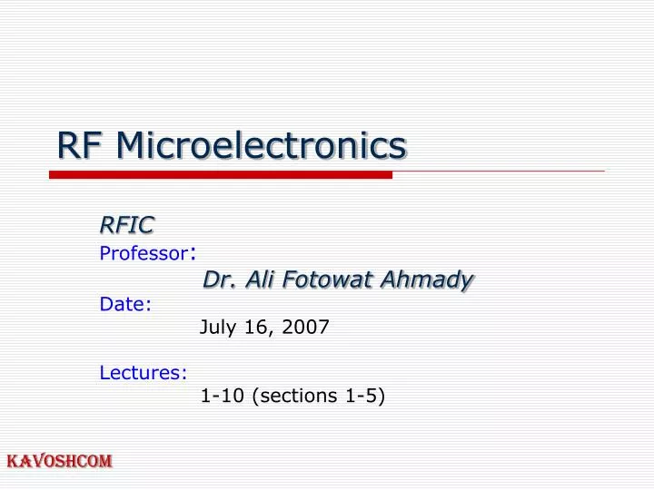rf microelectronics