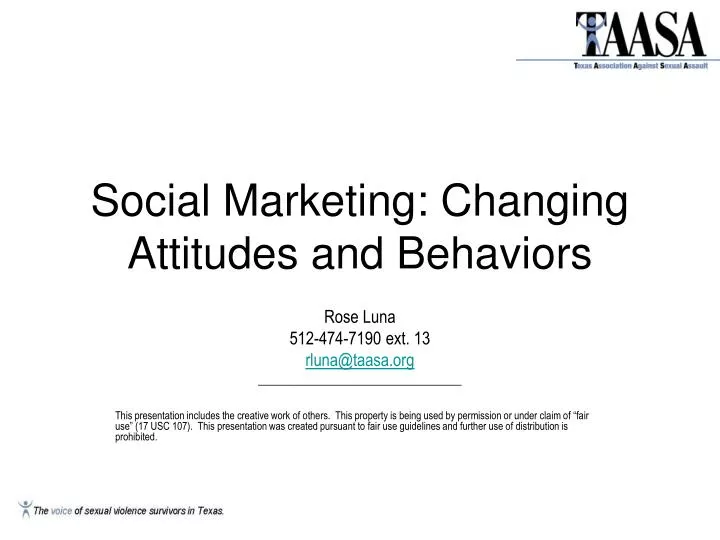 social marketing changing attitudes and behaviors