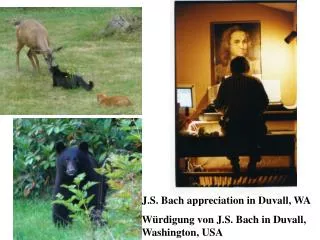 J.S. Bach appreciation in Duvall, WA Würdigung von J.S. Bach in Duvall, Washington, USA