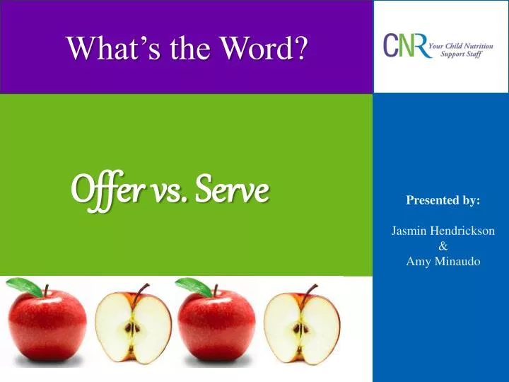 offer vs serve