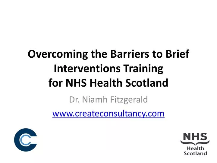 overcoming the barriers to brief interventions training for nhs health scotland
