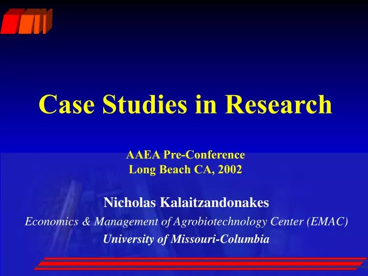 case studies in research aaea pre conference long beach ca 2002