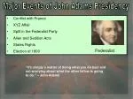 Major Events of John Adams Presidency - slide 1