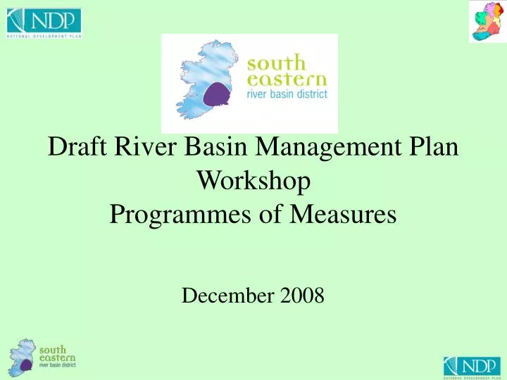 draft river basin management plan workshop programmes of measures