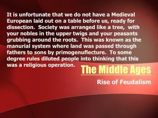 The Middle Ages