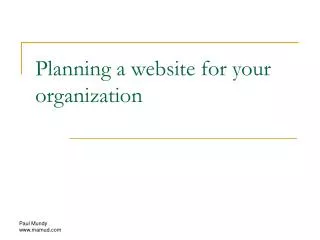 planning a website for your organization