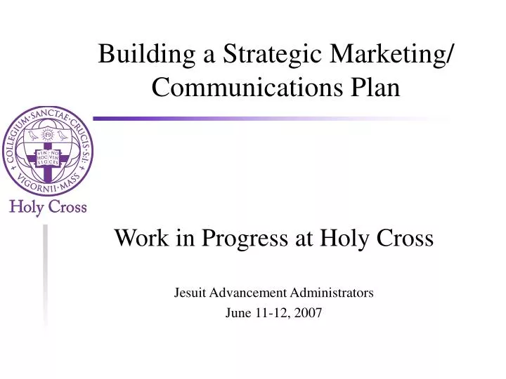 building a strategic marketing communications plan