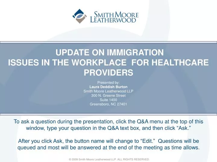 update on immigration issues in the workplace for healthcare providers