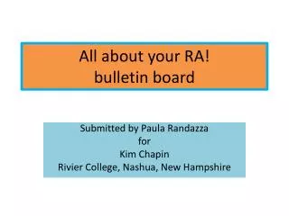 All about your RA! bulletin board