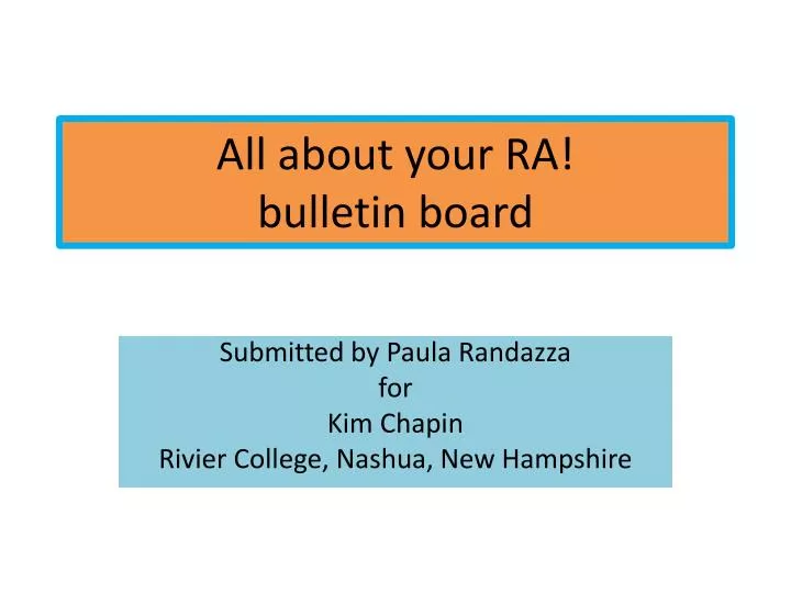 all about your ra bulletin board