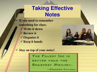 Taking Effective Notes