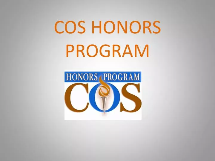 cos honors program