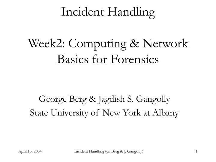 incident handling week2 computing network basics for forensics