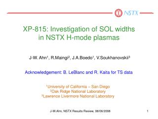 XP-815: Investigation of SOL widths in NSTX H-mode plasmas