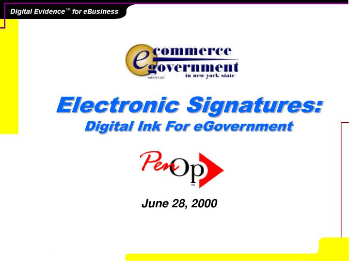 electronic signatures digital ink for egovernment