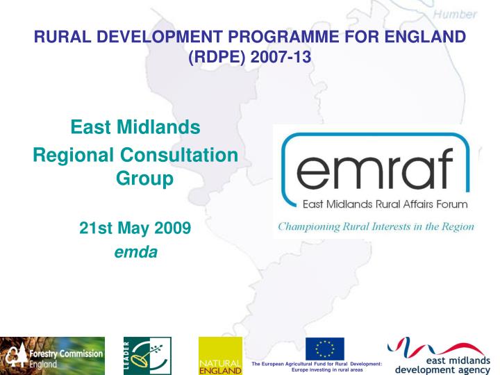 rural development programme for england rdpe 2007 13