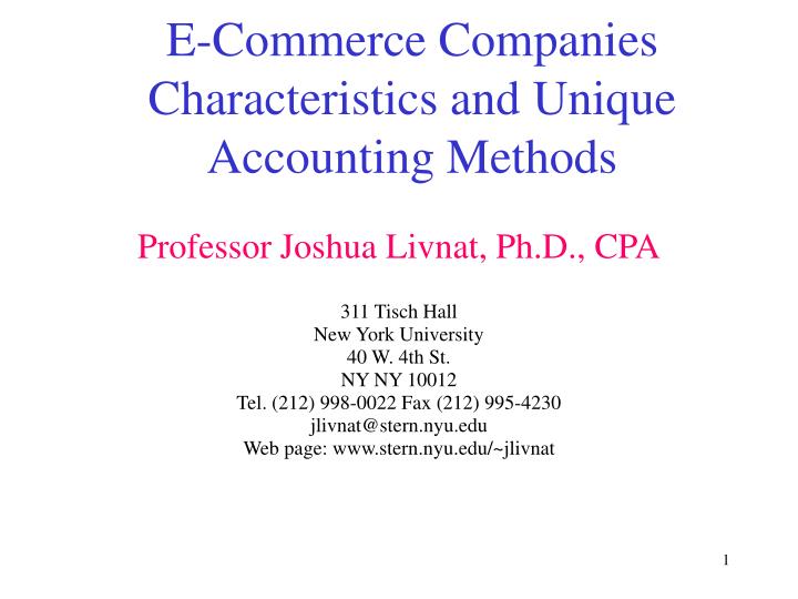 e commerce companies characteristics and unique accounting methods