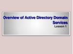Overview of Active Directory Domain Services - slide 1