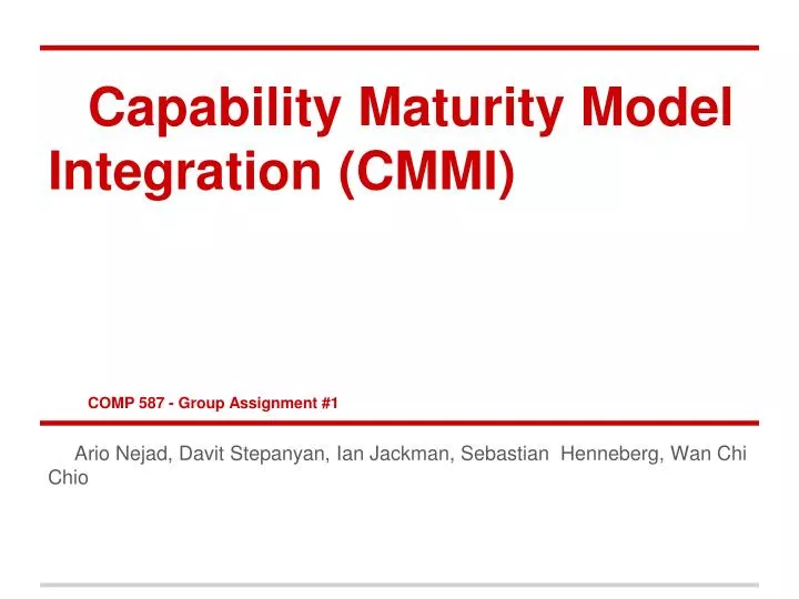capability maturity model integration cmmi comp 587 group assignment 1