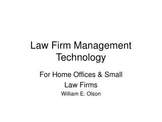 Law Firm Management Technology